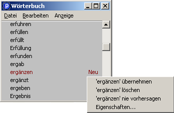 Wörterbuch bearbeiten